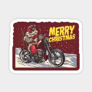 Hand drawn santa claus riding a chopper Magnet