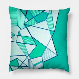 Geometric triangle blue abstract Pillow