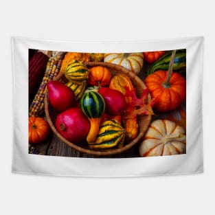 Basket Full Of Fruit And Gourds Tapestry