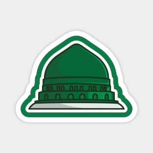 Isalmic Madina Masjid Al Nabawi Mosque Sticker design vector illustration. Islamic religion icon concept. Al Nabawi Mosque in Mecca Saudi Arabia sticker vector design. Magnet