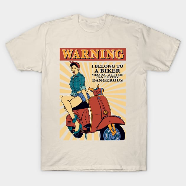 Warning T Shirt, I Belong To A Biker T Shirt Warning T Shirt, I Belong To A Biker T Shirt