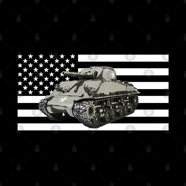 Sherman Tank WWII US Army by Dirty Custard Designs 