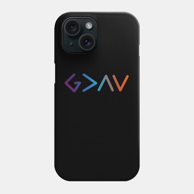 God is greater than the highs and the lows from Romans 8:28, gradient text Phone Case by Selah Shop