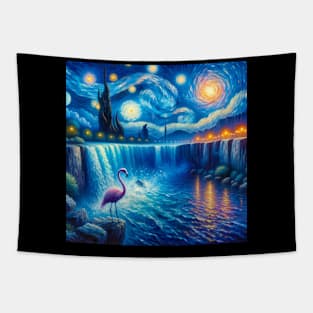 Flamingo Walking Under Water Tapestry