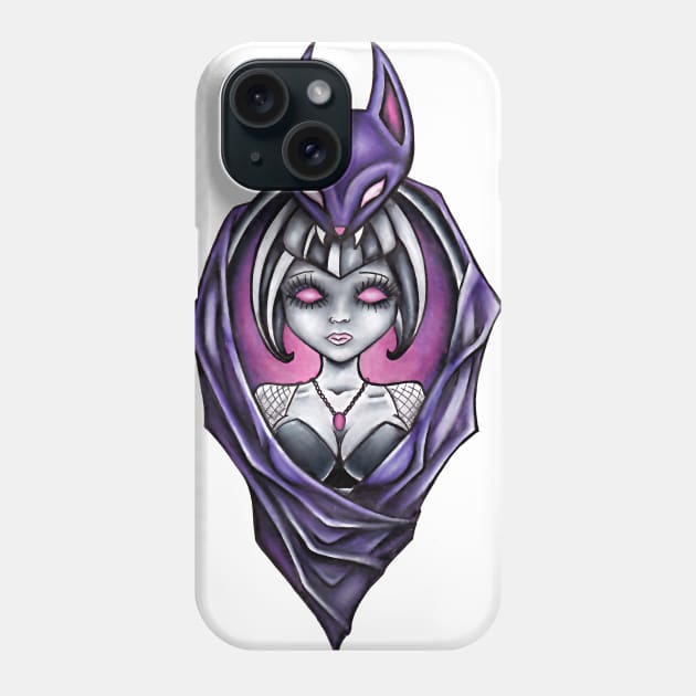 Isolared bat girl Phone Case by trainwreck911