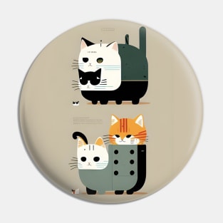 Abstract Cat Reverie: A Whiskered Symphony in Color Pin