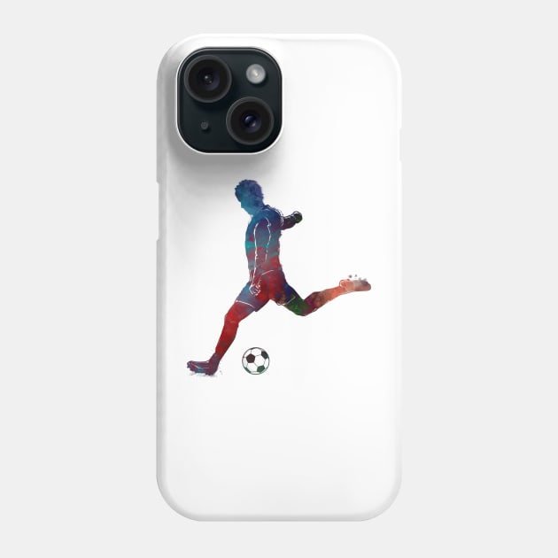 Football player sport art #football #soccer Phone Case by JBJart