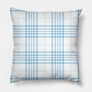 White and Blue Tartan Plaid Pattern Pillow