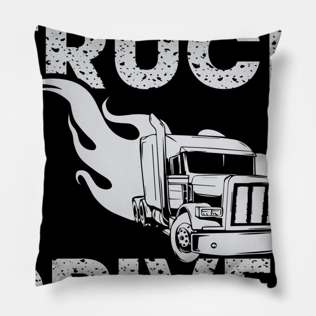 Truck Driver T-shirt Pillow by Ebazar.shop