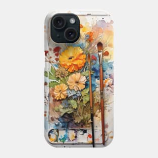 Watercolor Paints Palette And Paintbrush Painter Artists Phone Case