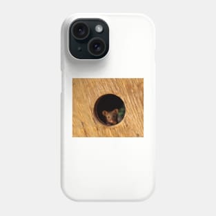 George the mouse in a log pile House mouse in hole Phone Case