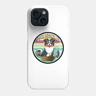 Funny Collie Dog has gone fishing Phone Case