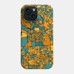 Adelaide Map Pattern in Orange & Teal Phone Case