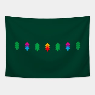 Green and colorful fir trees design Tapestry