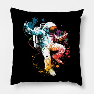 Astronaut Dancing in Space Pillow