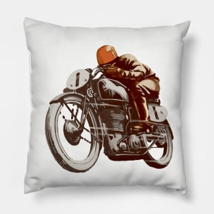 Retro Rides: Vintage Motorcycle Cafe Racer Pillow