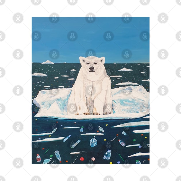 Polar Bear Drifting by JulieWestmore