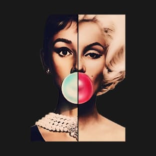 Marilyn Monroe And Audrey Hepburn Bubble T-Shirt