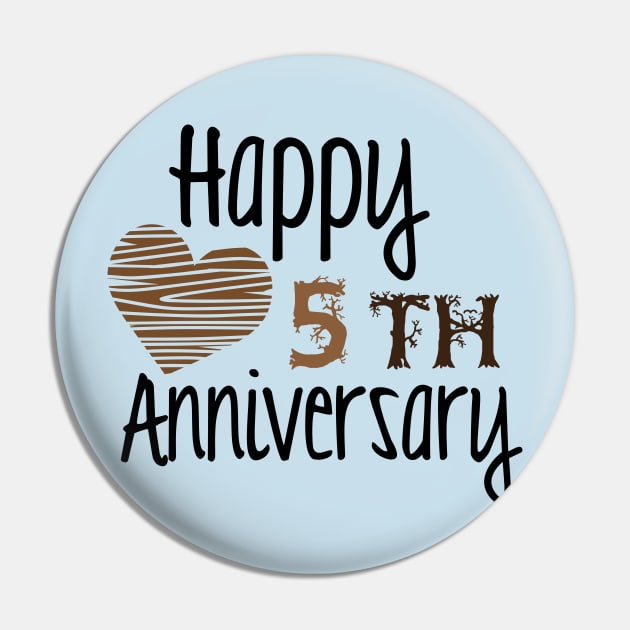 Happy 5th Anniversary Pin by justSVGs
