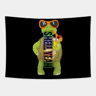 Shell Yeah Tropical Pocket Turtle Summer Design Tapestry