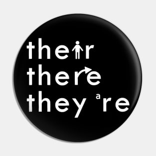 There Their They're English Grammar Teacher Funny White Text Pin