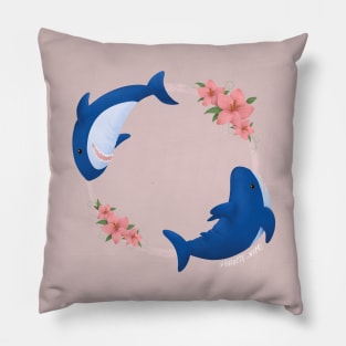 Brucie ikea shark swimming flower ring Pillow