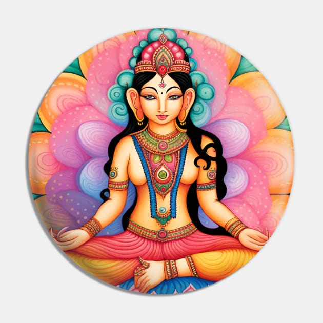 Lakshmi sitting on a lotus flower Pin by mariasshop