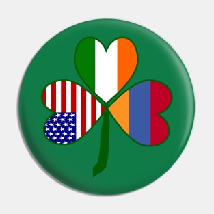 Armenian Irish American Shamrock Pin