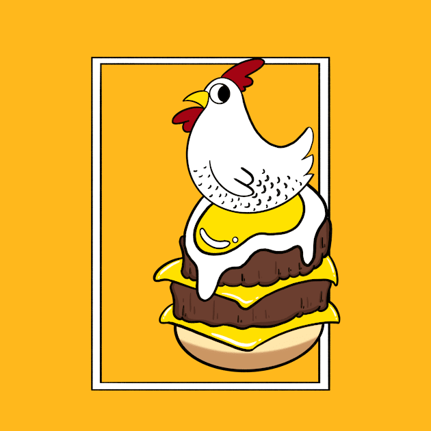 Chicken and egg burger by Cuteful