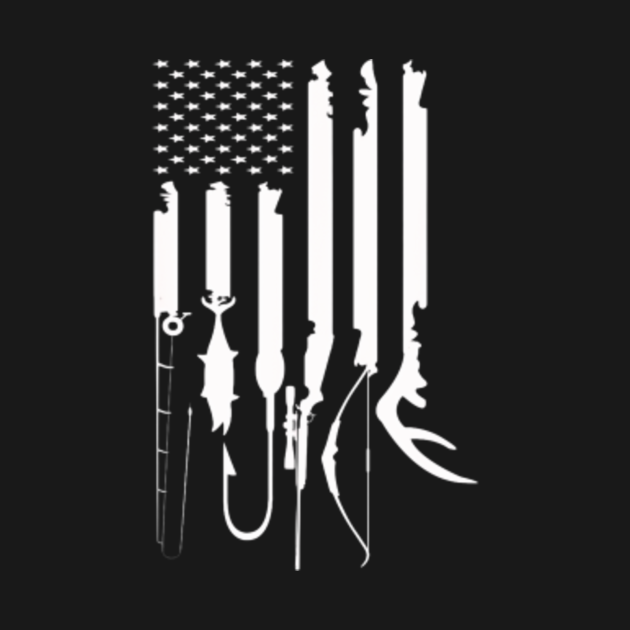 Mens Hunting Fishing USA Flag American Themed Decor