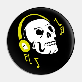 Skeleton listen to music HALLOWEEN Pin