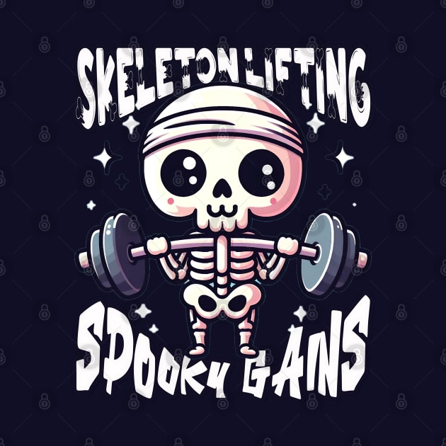 skeleton lifting spooky gains by AOAOCreation