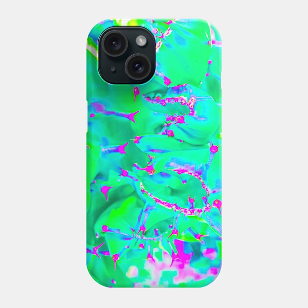 Bright green cactus in pastel abstract Phone Case by kall3bu