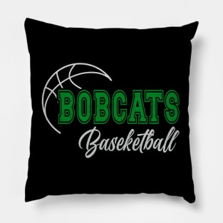 Classic Name Bobcats Vintage Styles Green Basketball Pillow