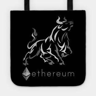 Vintage Bull Market Ethereum Coin Crypto Token Cryptocurrency Wallet Ethereum HODL Birthday Gift For Men Women Kids Tote