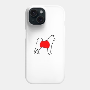 shiba inu flag in silhouette Phone Case