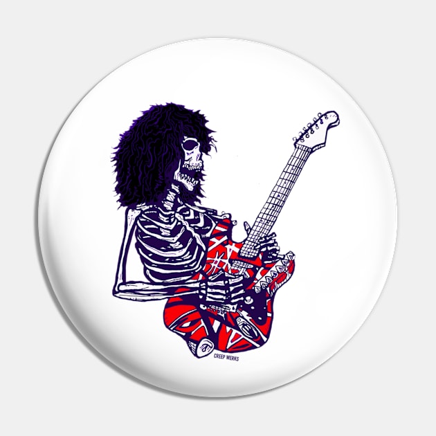 Dead E Virtuoso Rock Guitar Player Zombie Skeleton Pin by maroonbeard