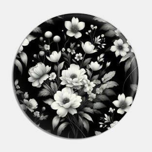 White Flowers Pin