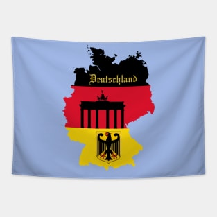 Germany flag & map Tapestry