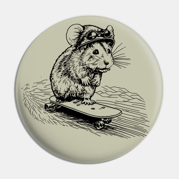 skateboarding hamster drawing, funny hamster lover gift Pin by AdaleCreates