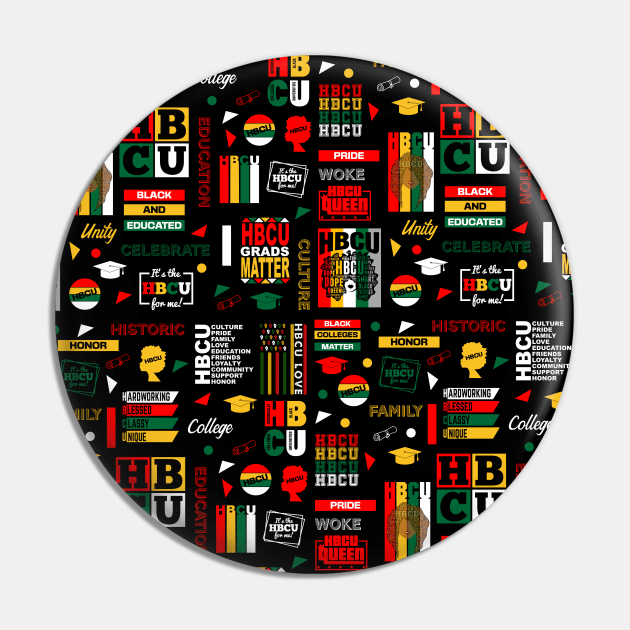 HBCU Pride Pattern for Students and Grads Pin by blackartmattersshop