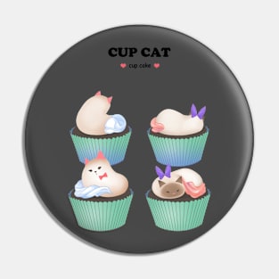 Cup cat - cup cake Pin