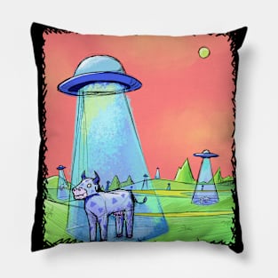 Ufo's stealing cows Pillow