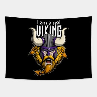 Angry Viking Head for Nordic Warrior Lovers Tapestry