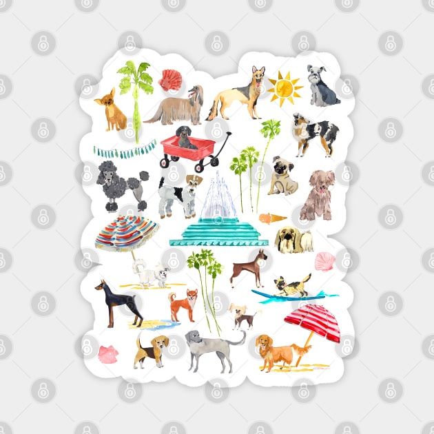 Doggie Days Magnet by Limezinnias Design