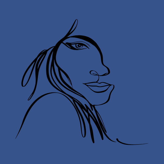 One line woman face  drawing, Abstract minimal female single line art by 9georgeDoodle