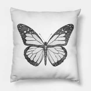 Hand drawn Butterfly using dot work Pillow