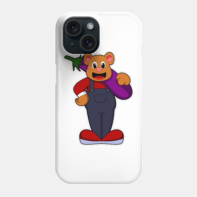 Bear at Farmer with Eggplant Phone Case by Markus Schnabel