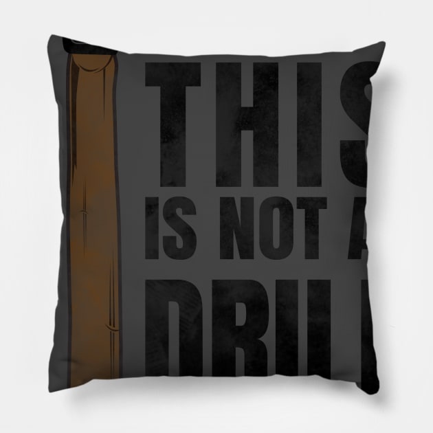 this is not a drill hammer Pillow by senomala