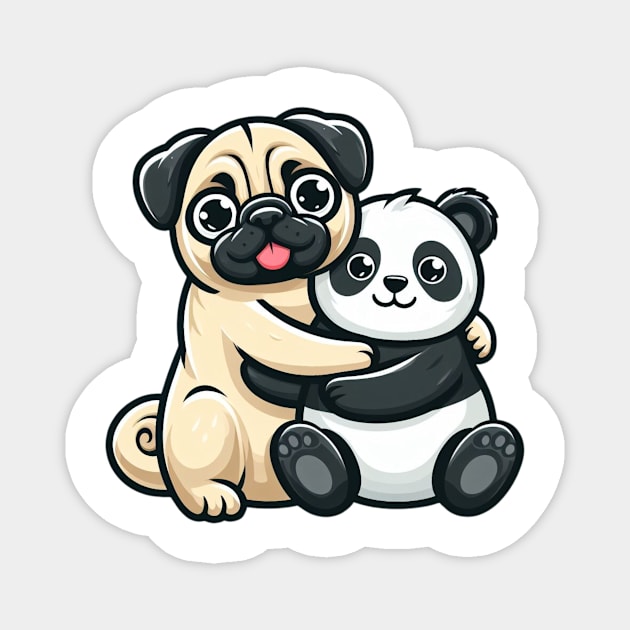 Pug and Panda are Animal Pals Magnet by Shawn's Domain